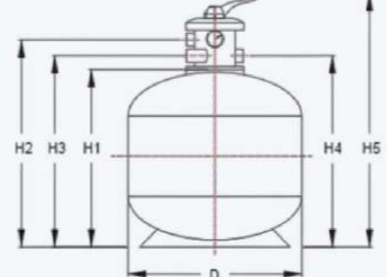 S400 Yüzme havuzu cam lif üst montaj kum filtresi tankı