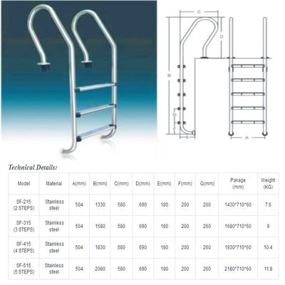 SS304 Yeraltı Havuz Merdiveni Basamakları
