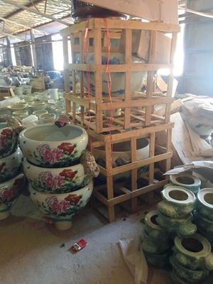 Şakayık Desen 520mm Çin Seramik Balık Kase Lamba Ile