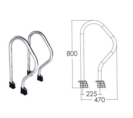 Flanş Tipi Paslanmaz Çelik 1.0mm Yüzme Havuzu Basamak Rayları