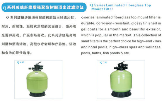Lamine Fiberglas 530mm Üstten Montajlı Kum Filtresi
