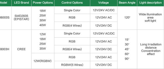 12V 12W SS316 Duvar Tipi Yüzme Havuzu Işıkları