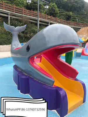 Anti UV Çocuk Su Parkı Ekipmanları Fiberglas Balina Su Kaydırağı