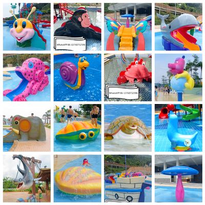 Anti UV Çocuk Su Parkı Ekipmanları Fiberglas Balina Su Kaydırağı