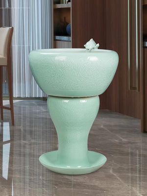 Gölgeli Mavi Sır Desen Tabanı 460mm koi balık yuvarlak kase