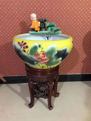 Akvaryumlar Aksesuarlar Lotus Desen CCC Koi Balık yuvarlak kase