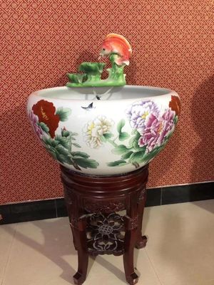 Şakayık Desen Kapalı 1310mm Koi Balık Kase