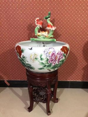Şakayık Desen Kapalı 1310mm Koi Balık Kase