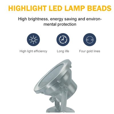 Bahçe 7000K 24V 6W IP68 Su Çeşmesi Led Işıkları