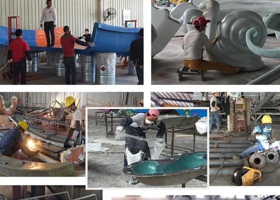 Anti UV Çocuk Su Parkı Ekipmanları Fiberglas Balina Su Kaydırağı