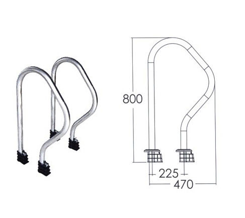 Flanş Tipi Paslanmaz Çelik 1.0mm Yüzme Havuzu Basamak Rayları